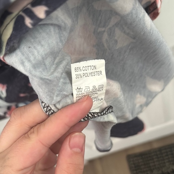 Floral Women's Top - Pink and Blue - Picture 4 of 6